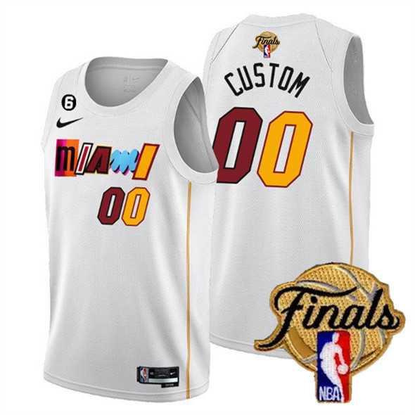 Men & Youth Customized Miami Heat Active Player White 2023 Finals City Edition With NO.6 Patch Stitched Jersey